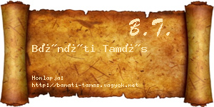 Bánáti Tamás névjegykártya