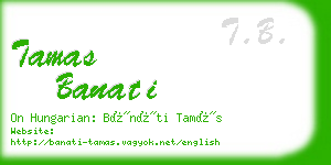 tamas banati business card